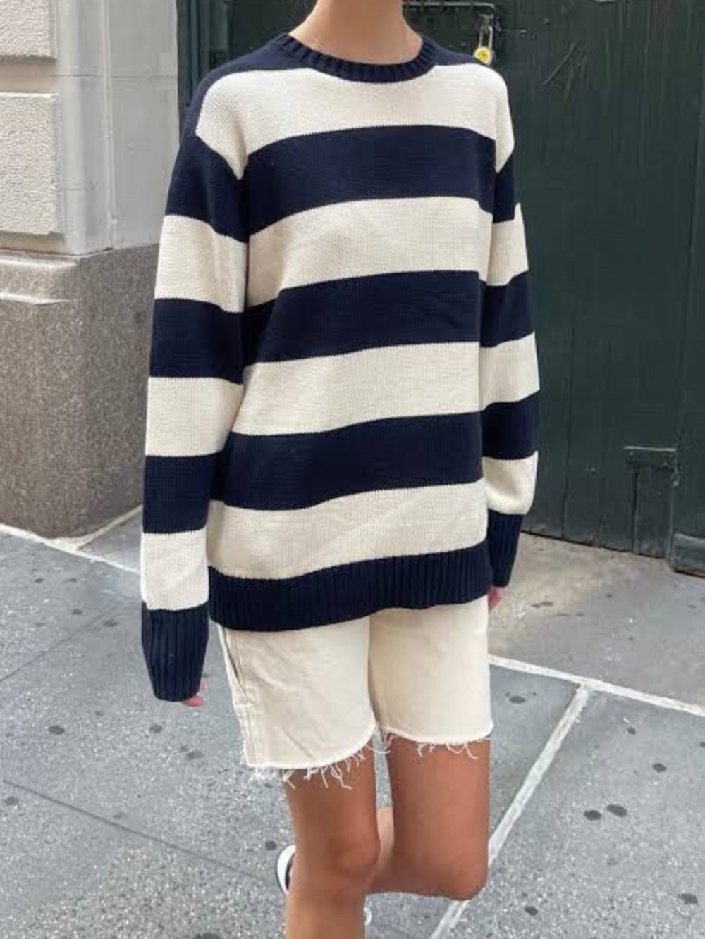 Brandy Melville Striped 100% Cotton Sweater (One Size)